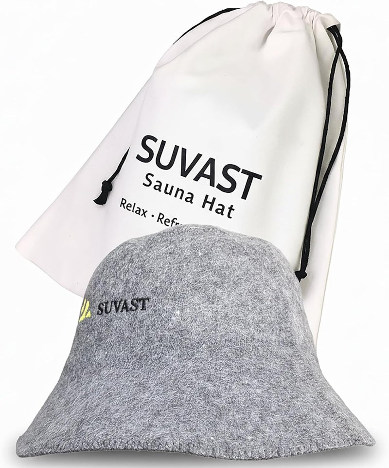 suvast 100% Wool Sauna Hat, Natural Felt Heat-Resistant Cap for Steam Room & Spa, - Image 1
